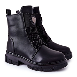 PA1 Botas negras con aislamiento de piel para niños Miraven negro