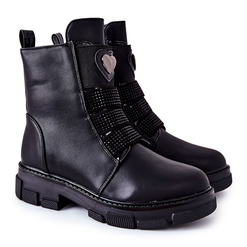 PA1 Botas negras con aislamiento de piel para niños Miraven negro