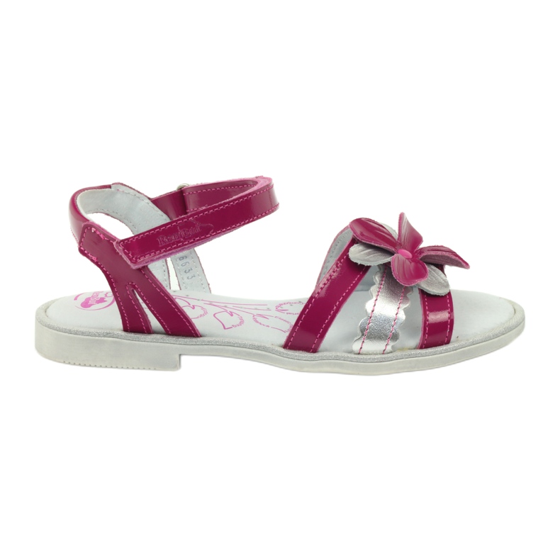 Sandalias Infantiles de Piel con Flor Ren But 4166 rosado gris