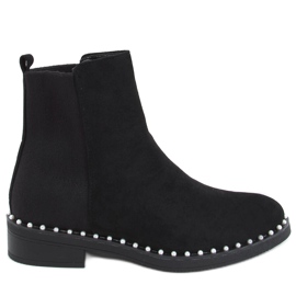 Botines Chelsea con perlas Lando Black negro