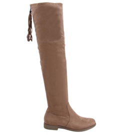 Botas por encima de la rodilla con flecos Toum Khaki caqui