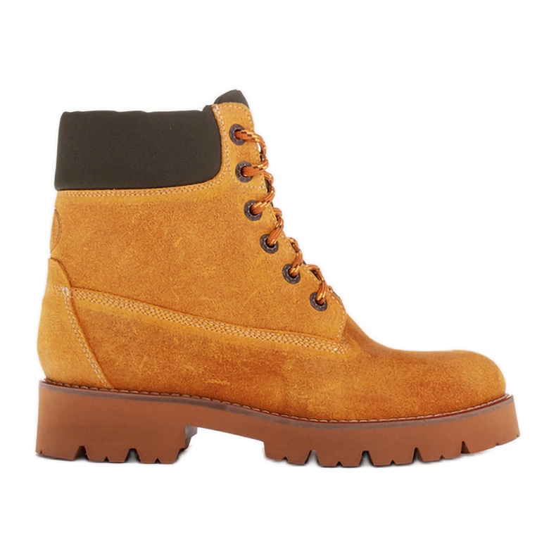 Marco Shoes Botas impermeables de piel amarilla impregnada amarillo