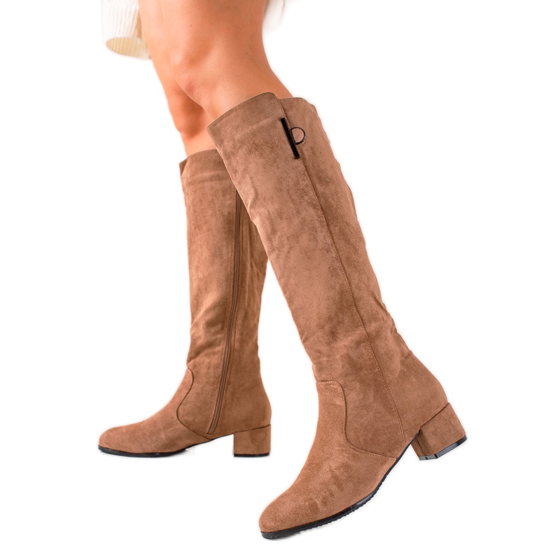 TRENDI Cómodas botas beige marrón TRENDI Cómodas botas beige marrón