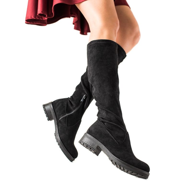 TRENDI Botas de gamuza casual negro