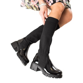 TRENDI Botas cómodas sin cordones negro