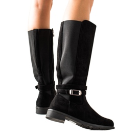 TRENDI Botas casuales con hebilla negro