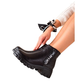 Goodin Botas de trabajo con cremallera. negro