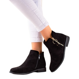 Super Me Botas con cremallera dorada negro