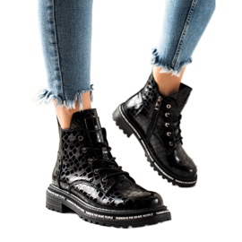 Filippo botas de moda de cuero negro