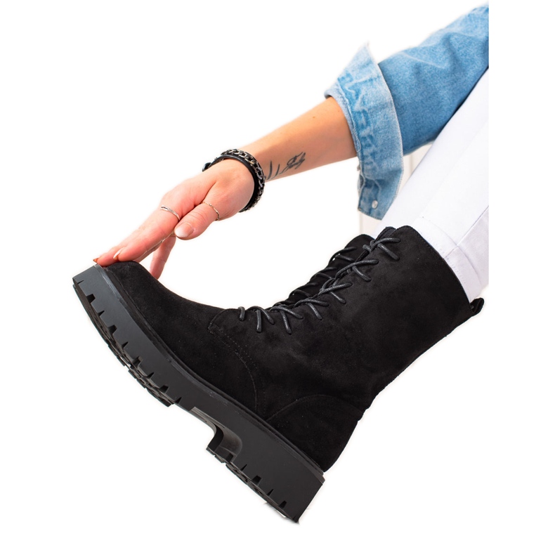 Bona Botas de cazador de ante negras negro