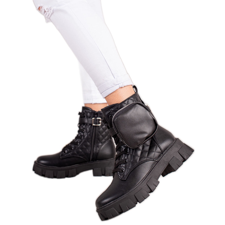 Best Shoes Trappers acolchados con bolsillo negro