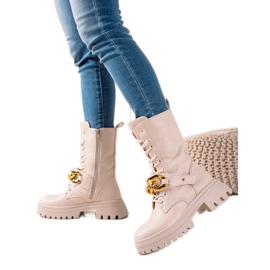 Seastar Botas de trapería de alta moda beige dorado