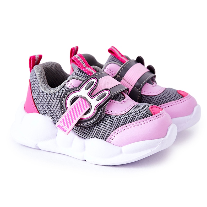 BEFADO S.A. Zapatilla Deportiva Infantil Con Velcro Befado 516P091 Gris-Rosa rosado