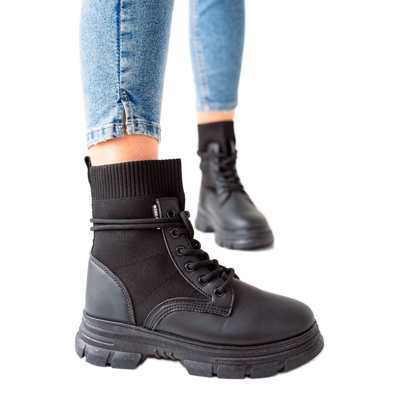 TRENDI Botines negros con cordones TRENDI Botines negros con cordones