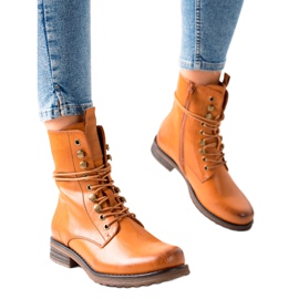 Super Mode Botas clásicas con cordones marrón