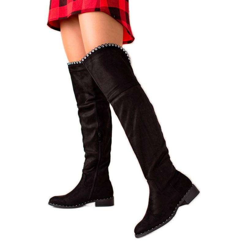 Lucky Shoes Botas con adornos de plata negro