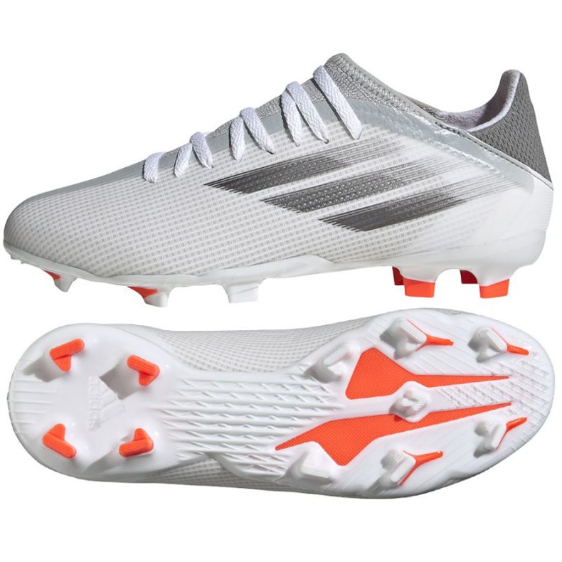 Botas de fútbol adidas X Speedflow.3 Fg Jr FY3305 gris blanco blanco