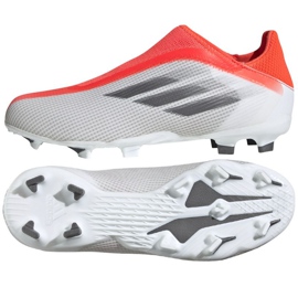 Botas de fútbol adidas X Speedflow.3 Ll Fg Jr FY3256 rojo, blanco y gris. naranjas y rojos