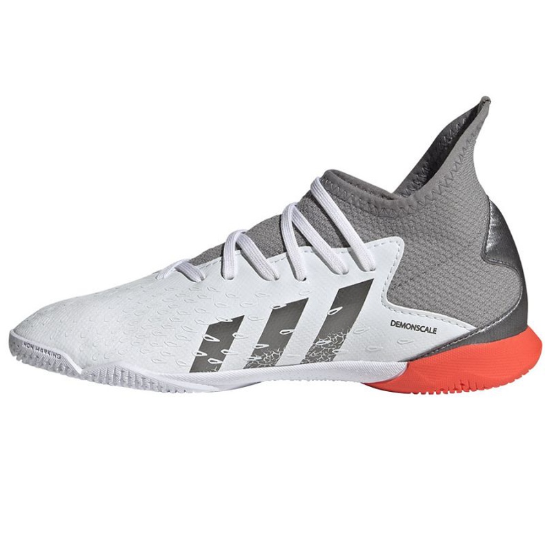 Botas de fútbol adidas Predator Freak.3 In Jr FY6286 gris blanco blanco Botas de fútbol adidas Predator Freak.3 In Jr FY6286 gris blanco blanco