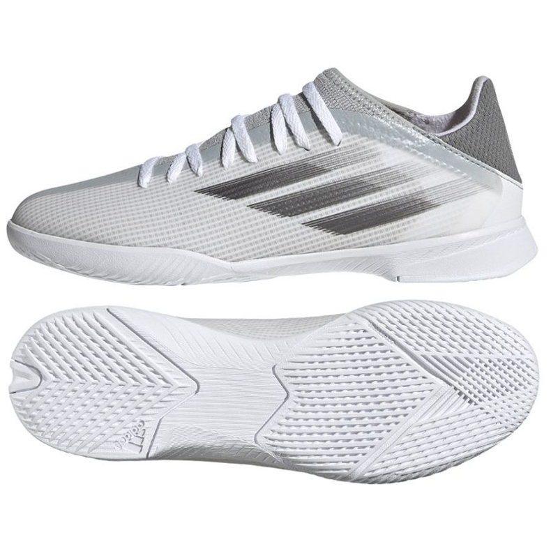 Botas de fútbol Adidas X Speedflow.3 In Jr FY3315 gris blanco sombras de grey