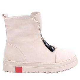 Botas pitt beige de ante planas