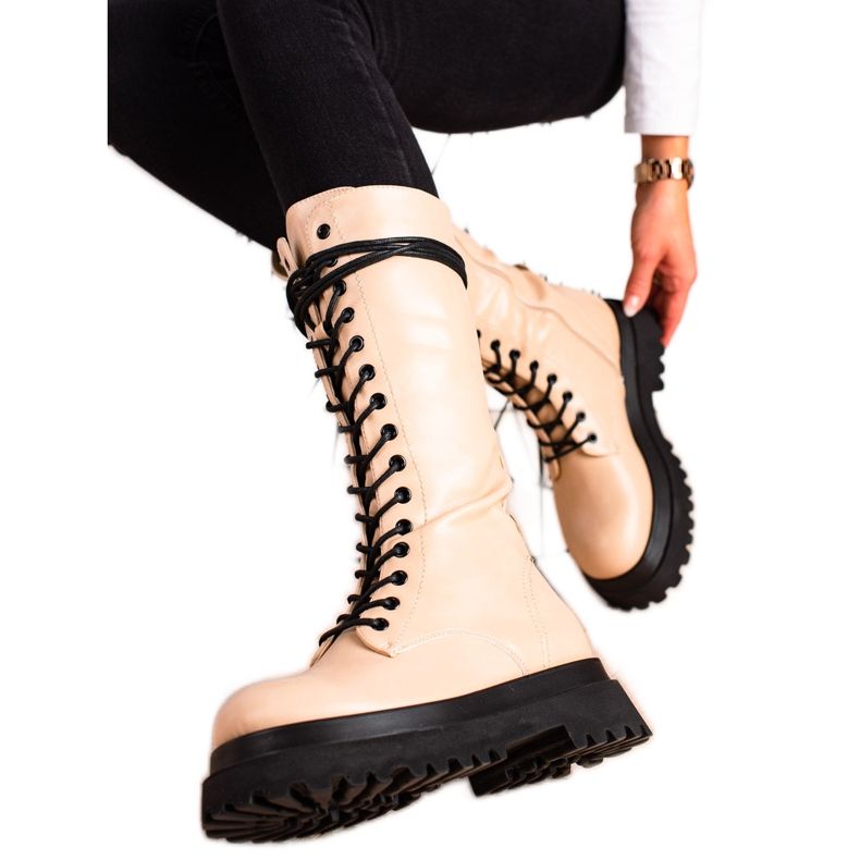 Seastar Botas altas con cuero ecológico beige Seastar Botas altas con cuero ecológico beige