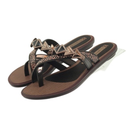 Ipanema Chanclas de casa de mujer con piedras Grendha marrón