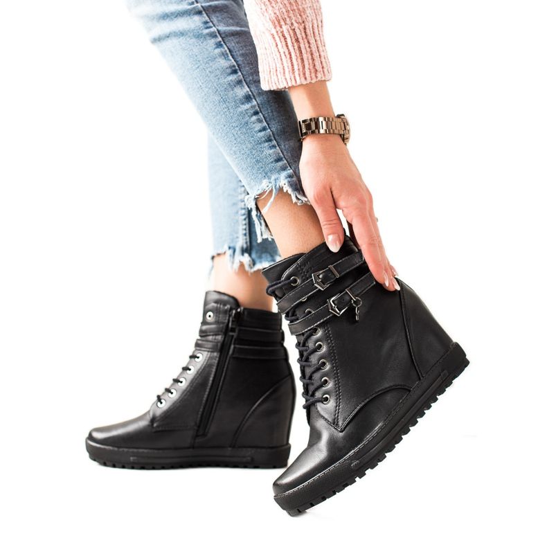 Goodin Botines con cordones negro