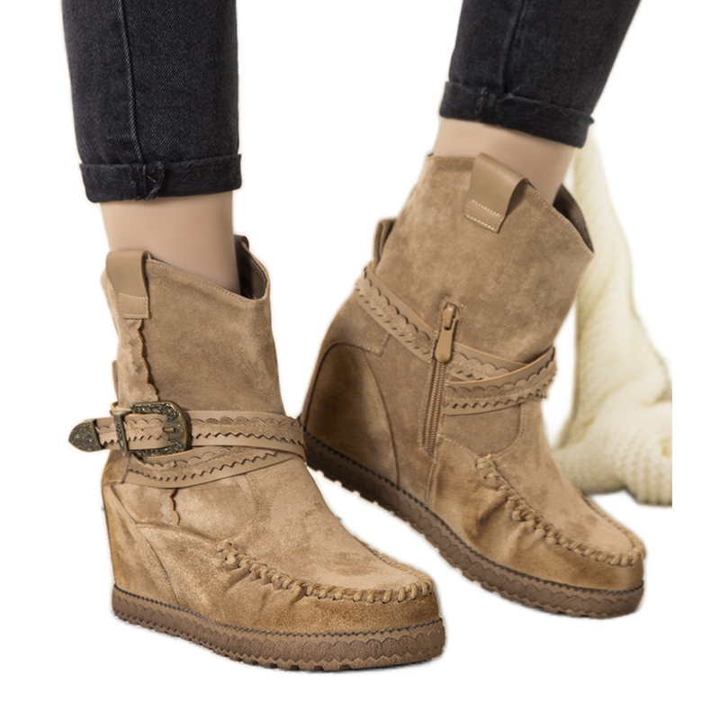 Botas de mujer beige con aislamiento al estilo boho Hanson