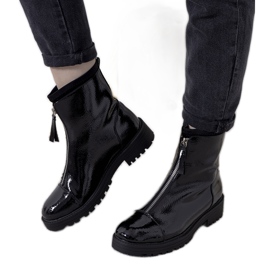 Botas Weiss de mujer lacadas en negro