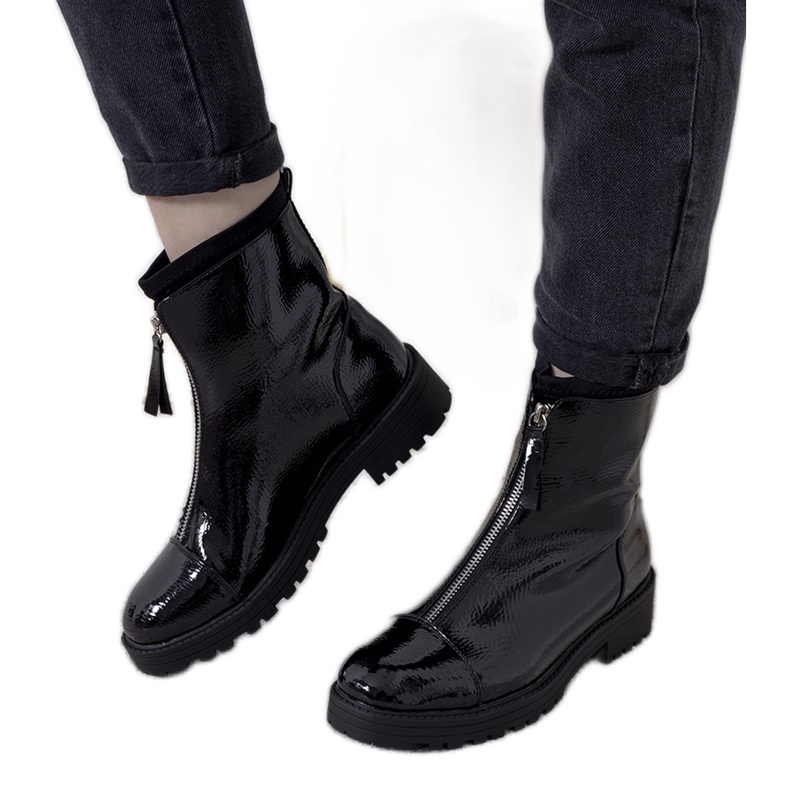Botas Weiss de mujer lacadas en negro Botas Weiss de mujer lacadas en negro