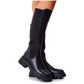 Sergio Leone Botas de Piel con Cremallera Ampine Negra negro