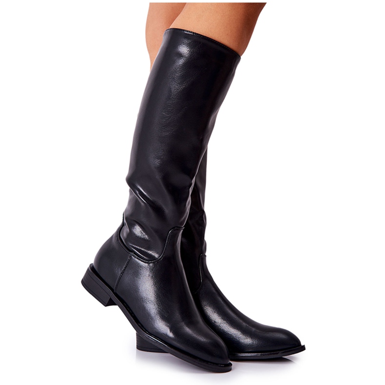 PG1 Botas Calientes Piel Negra Estil negro