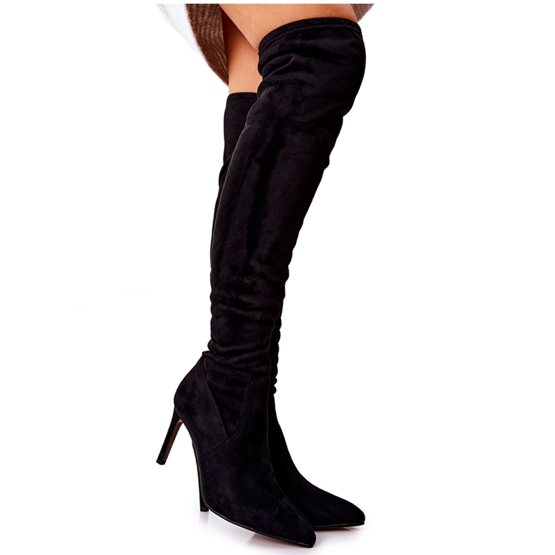 PE1 Botas de ante negro en tacón alto Horina