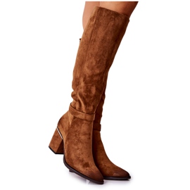 POTOCKI Botas de gamuza en un poste de camello Corises marrón