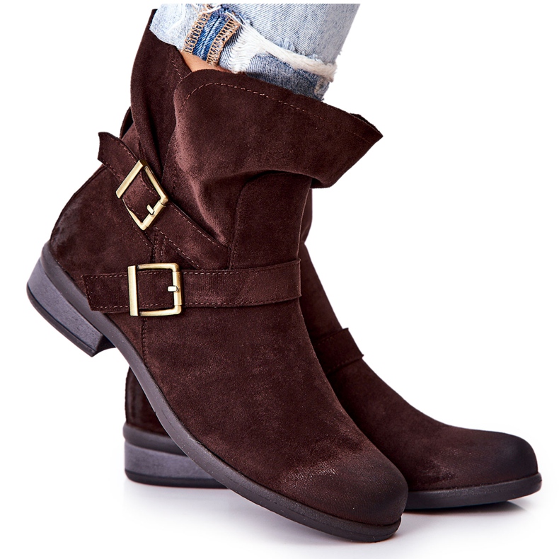 POTOCKI Botas Ante Con Hebillas Marrón Renisse
