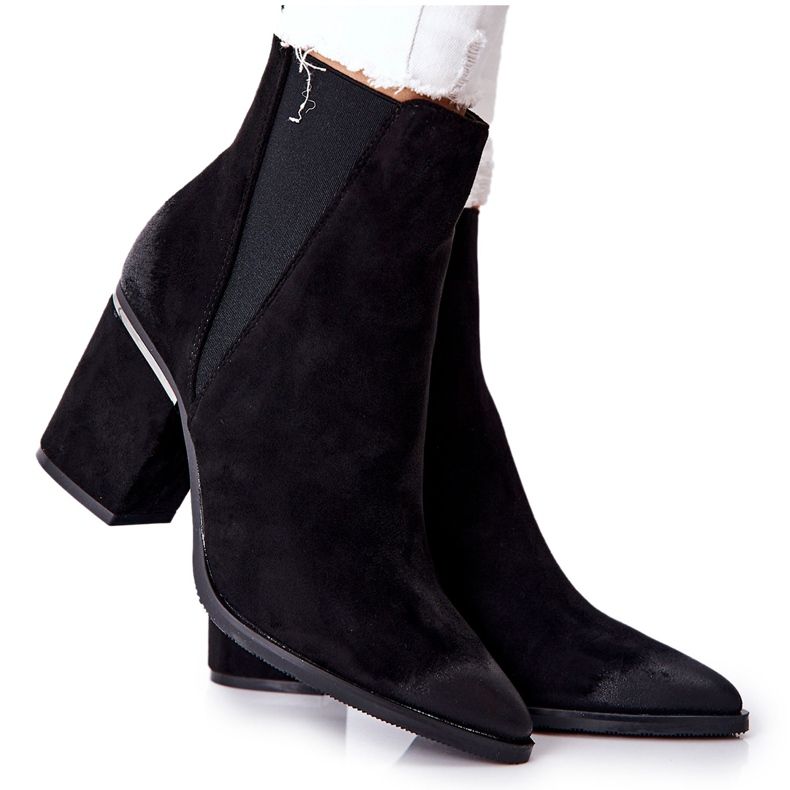 POTOCKI Botas negras de ante en el talón Coriseis negro