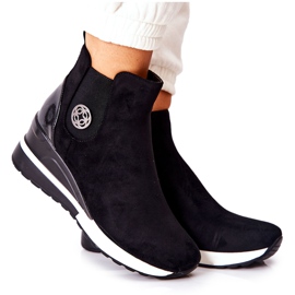 POTOCKI Botas negras de ante en cuña Lunelle negro POTOCKI Botas negras de ante en cuña Lunelle negro