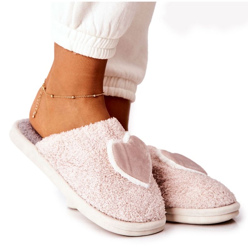 Pantuflas Beige Heartbeat para mujer gris