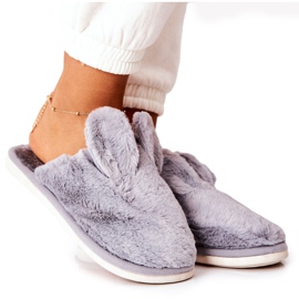 Pantuflas De Piel Con Orejas Gris Thorpe