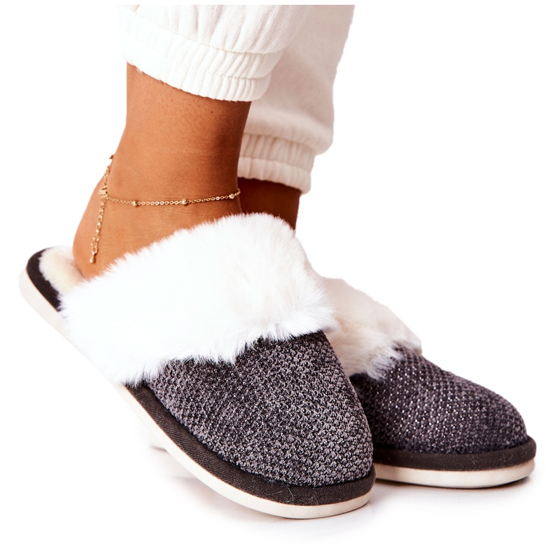 Pantuflas Calientes Con Piel Gris Flamarin beige