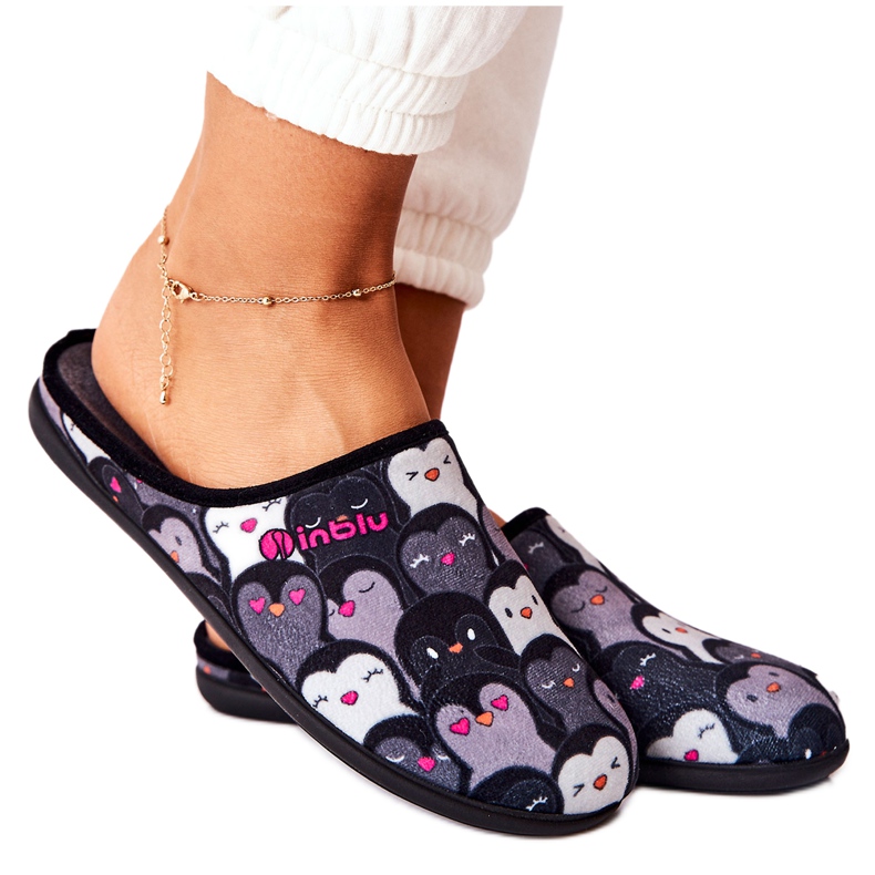 Inblu Pantuflas Befado Pingwinki 155D202 Pantuflas negras negro