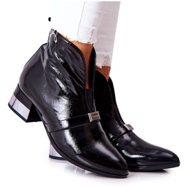 Botas de cuero en tacón alto laura messi negro 2268