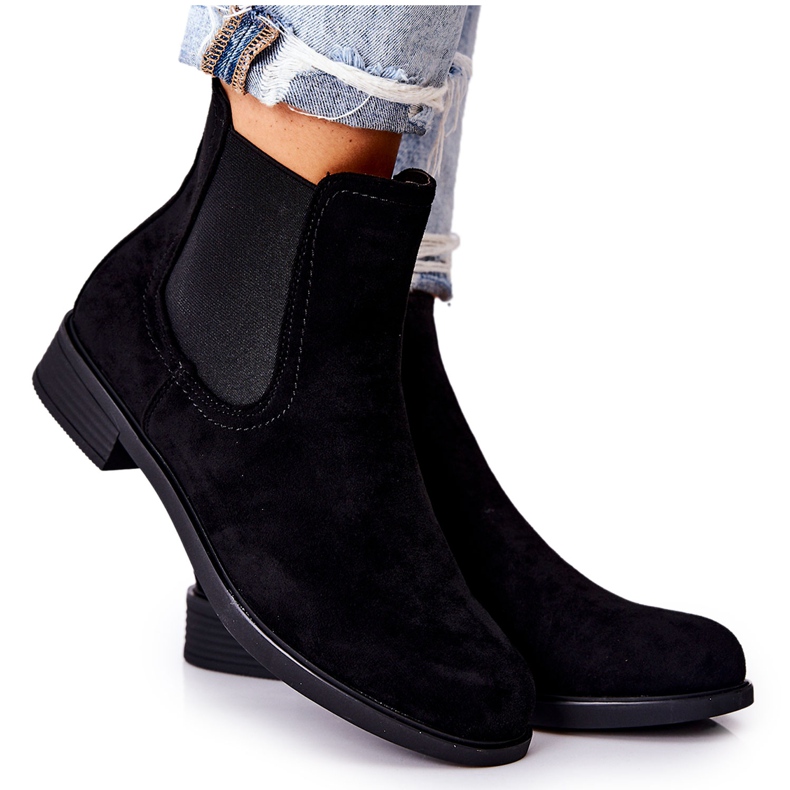 Botines chelsea de ante Astate negros