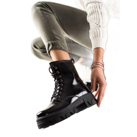Goodin Botines lacados en la plataforma negro