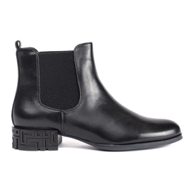 Sergio Leone Botines Chelsea con Tacón Decorativo negro Sergio Leone Botines Chelsea con Tacón Decorativo negro