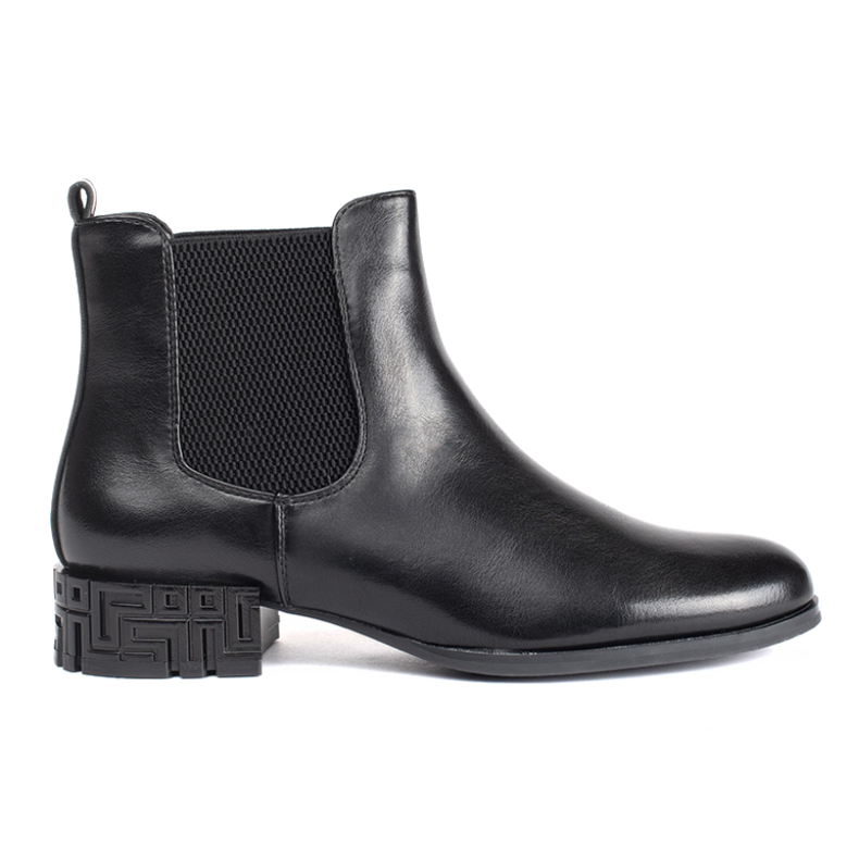Sergio Leone Botines Chelsea con Tacón Decorativo negro