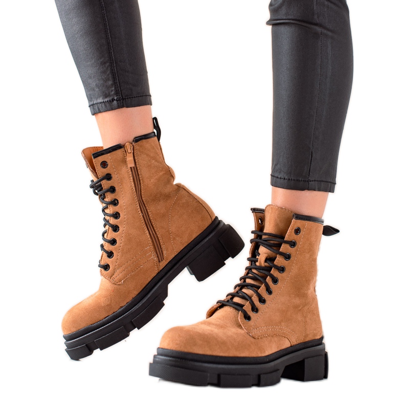 Super Me Trappers de ante marrón beige