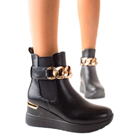 Groto Gogo Botas de cuña de moda negro