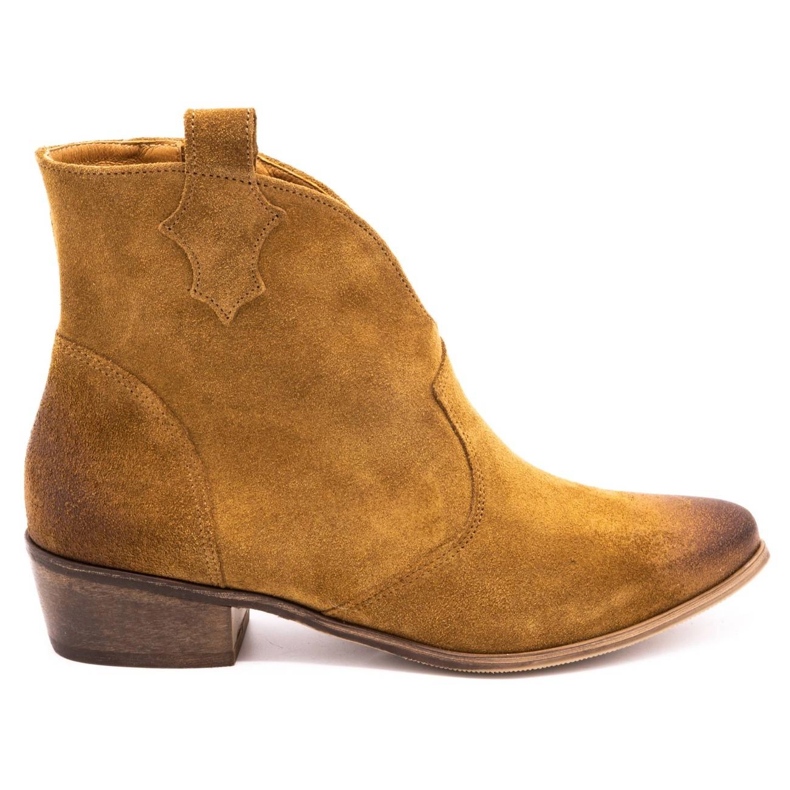 Exquisite Botas de mujer de piel 1137 cognac marrón